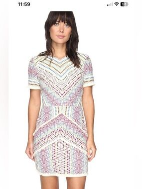 Adelyn Rae Multicolor Geometric Knit Mini Dress